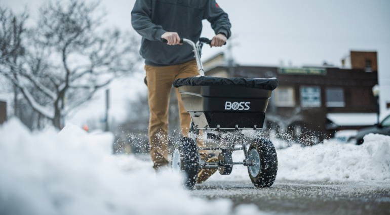 GIVEAWAY: Keep Your Business Safe & Welcoming This Winter with the BOSS WBX Walk-Behind Spreader!