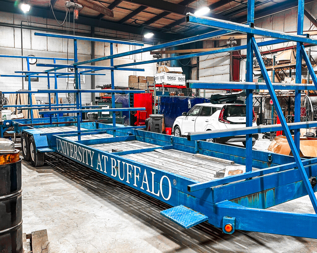 University at Buffalo's Row Boat Trailer in for inspection!