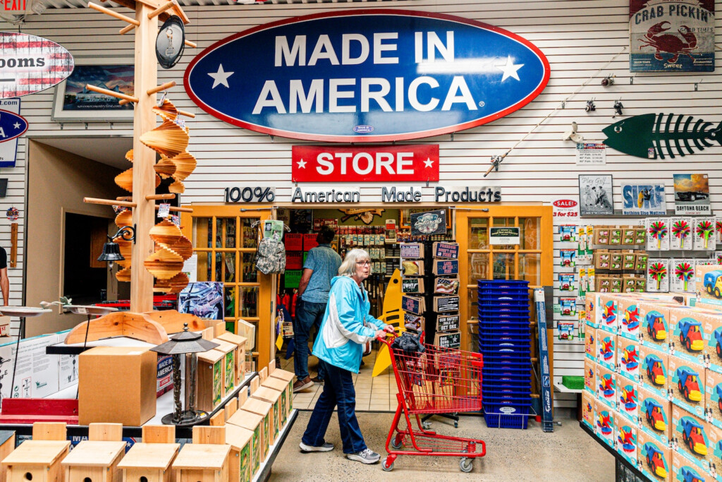 A bus group of customer visiting the country's only 100% made in America store. Photo credit goes to Jalen Wright/For The Washington Post