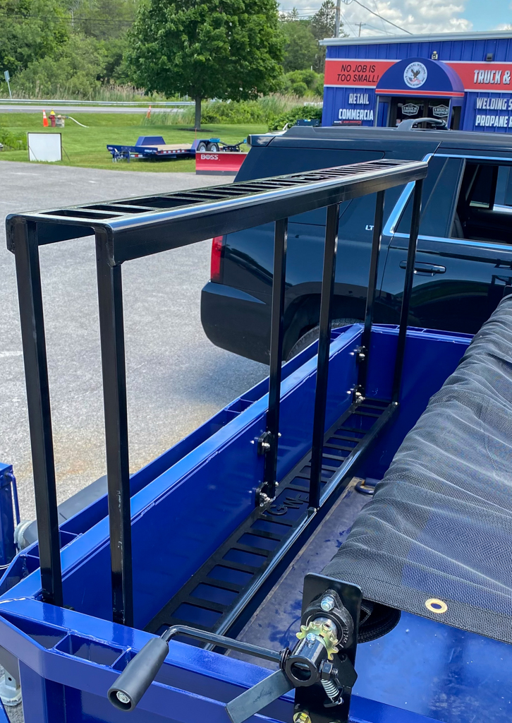 Closeup of our MSA Dump with a custom tool rack attached.