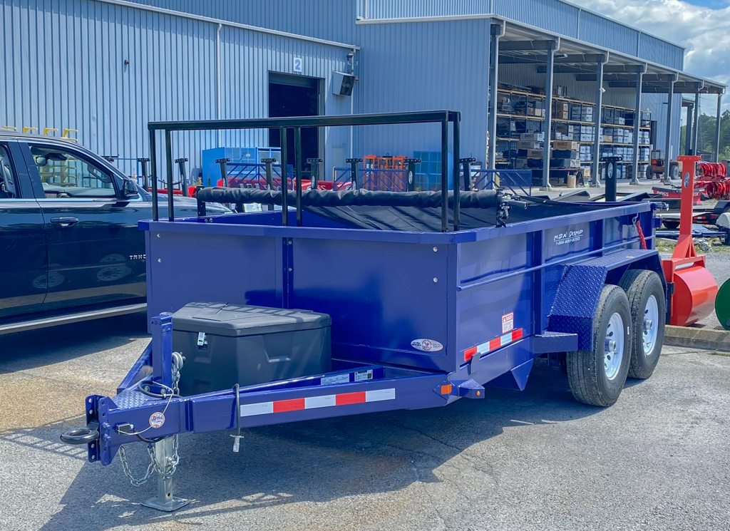 Front view of our MSA Dump with a custom tool rack attached.