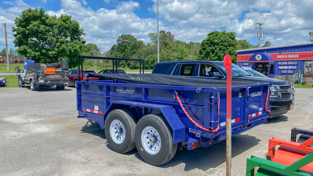 Back view of our MSA Dump with a custom tool rack attached.