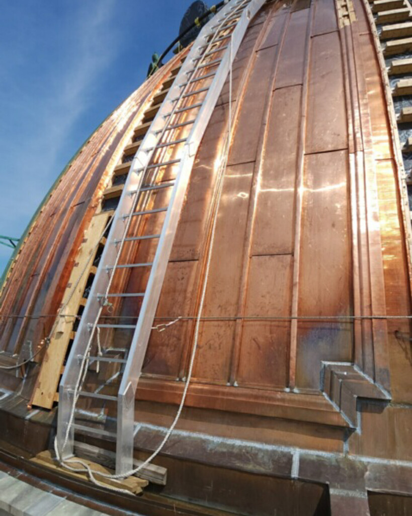 Current work on the copper restoration at the OLV dome