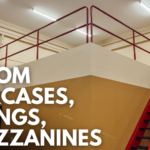 Throwback Project: Custom Red Steel Staircase, Railing & Mezzanine for a Local Fire Company