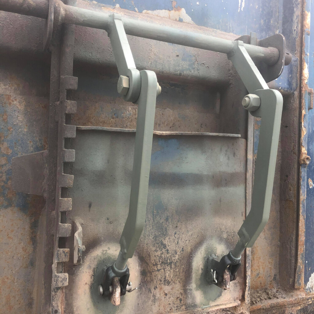 Dumpster door hinges refurbished